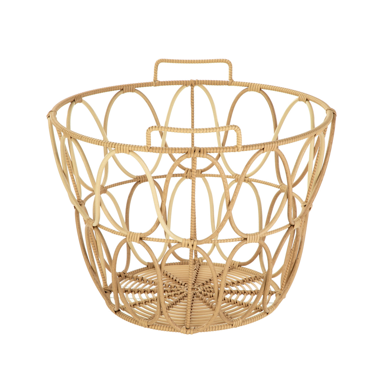 Better Homes & Gardens Extra Large Brown Poly Rattan Storage Baskets with Handles, Set of 2