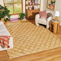 Beautiful Natural Jute Trellis Diamond Indoor Area Rug by Drew Barrymore, 8' x 10'