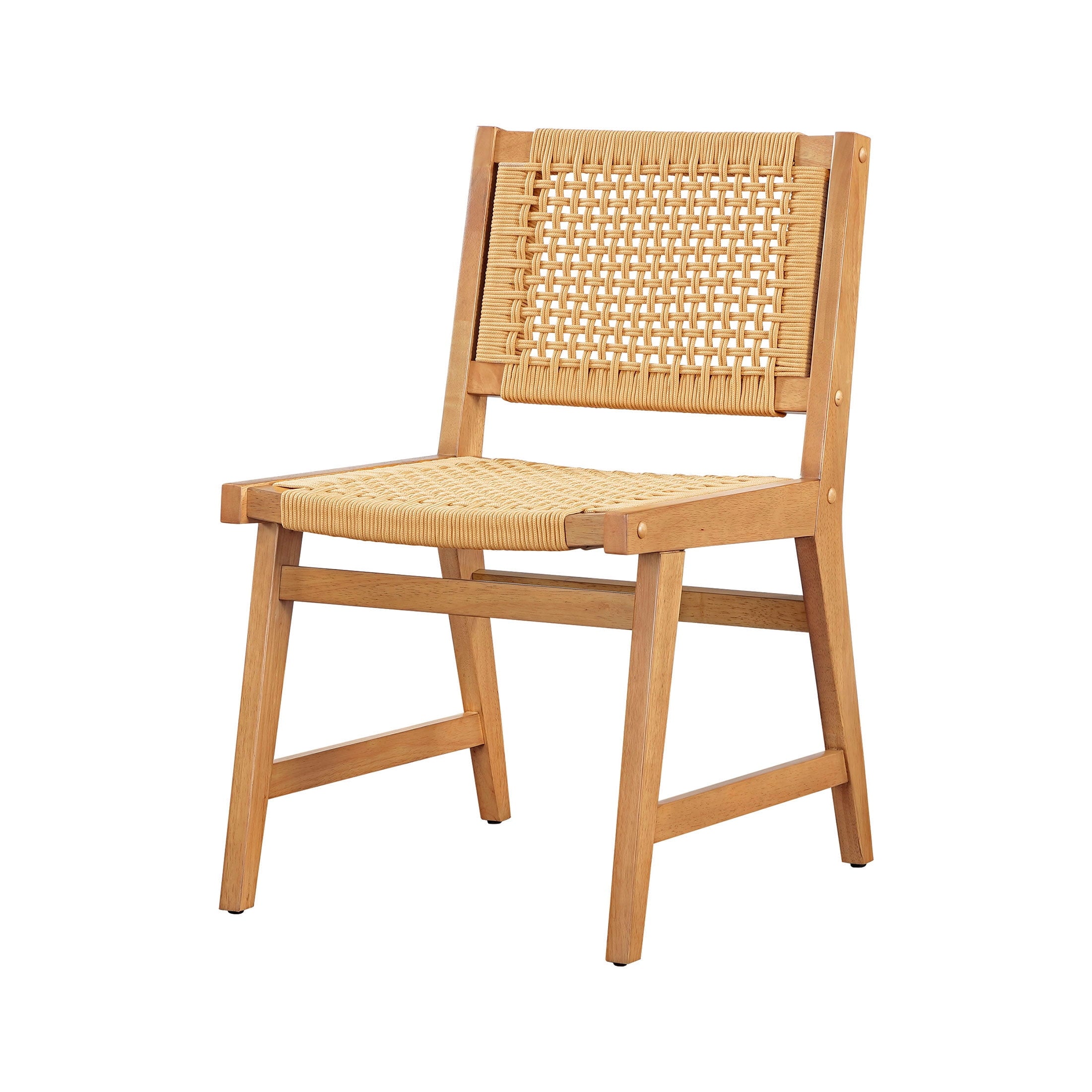 Better Homes & Gardens Vista Woven Coastal Dining Chairs 2 Pack, Light Honey Finish