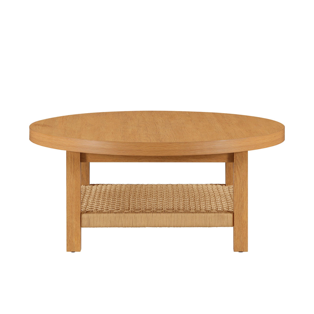 Better Homes & Gardens Vista Woven Coastal Coffee Table, Light Honey