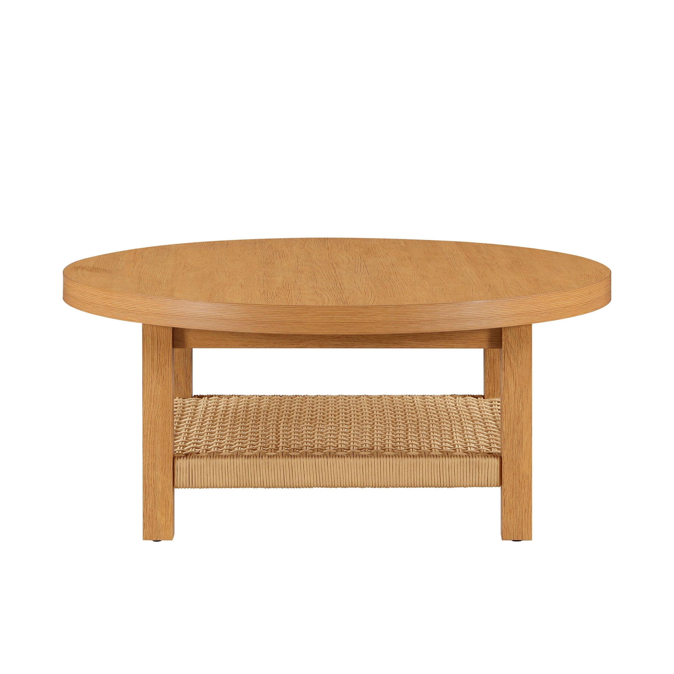 Better Homes & Gardens Vista Woven Coastal Coffee Table, Light Honey