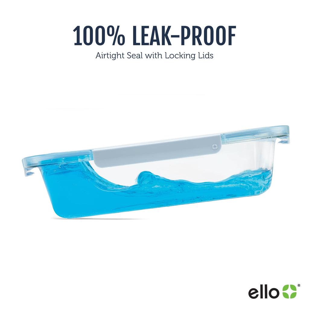 Ello Color Lock Glass 9x13 Deep Bakeware Dish, Windy Blue