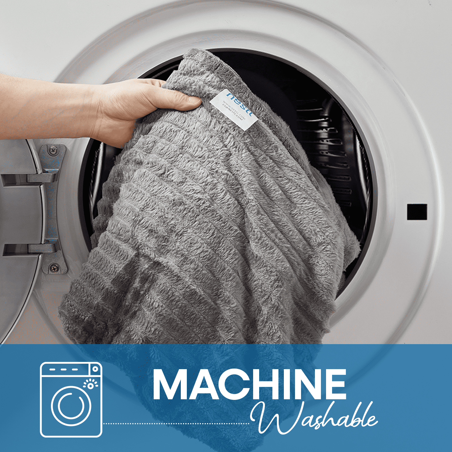 Nestl Cut Plush Fleece Blanket, Soft Lightweight Fuzzy Luxury Throw Size Bed Blankets for Bed, Throw, Gray