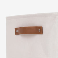 Mainstays Natural Canvas Fabric Decorative Storage Basket with Handles, 15 in x 8 in x 11 in