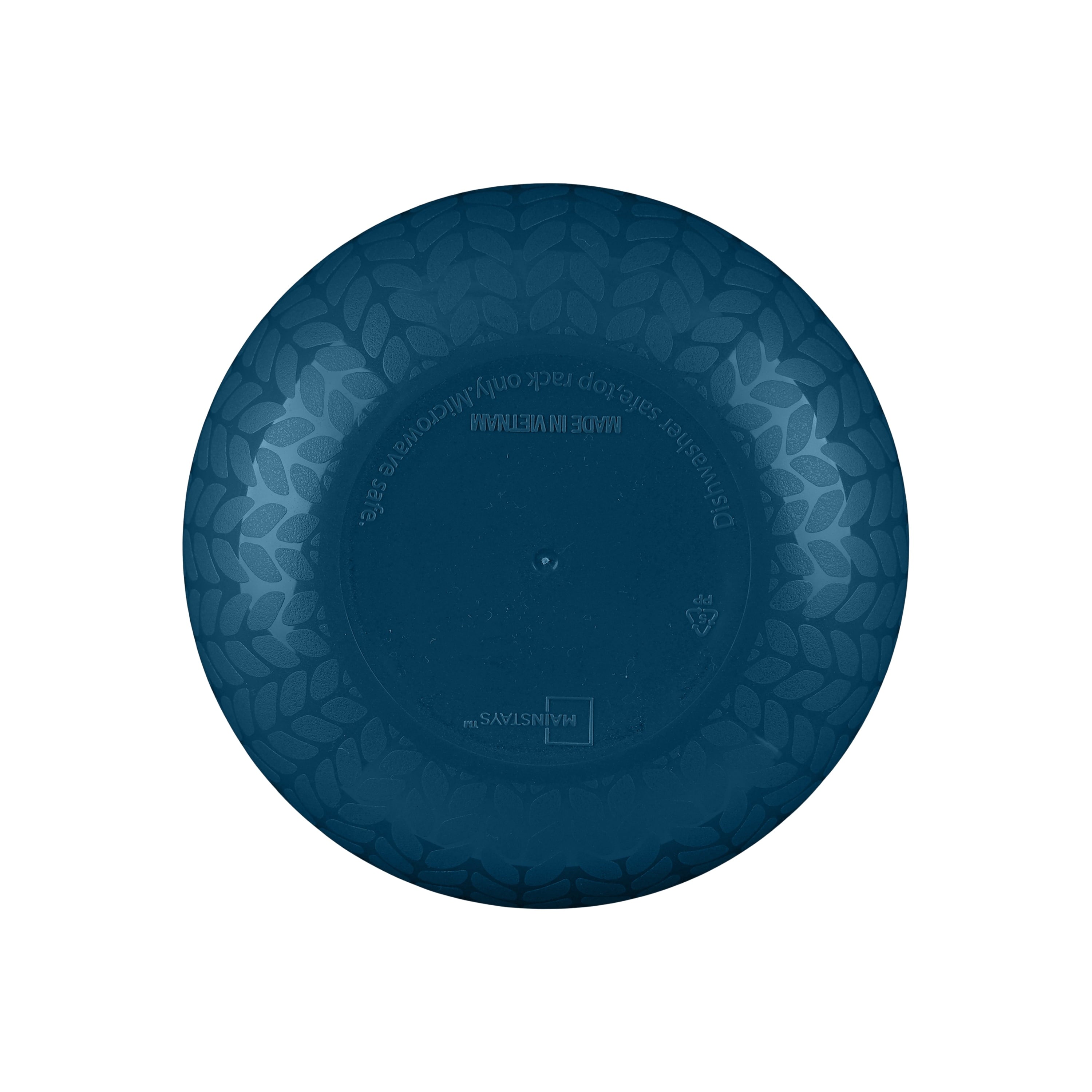 Mainstays - Navy Round Plastic Cereal Bowl, Interwoven Braided Etched, 38-Ounce