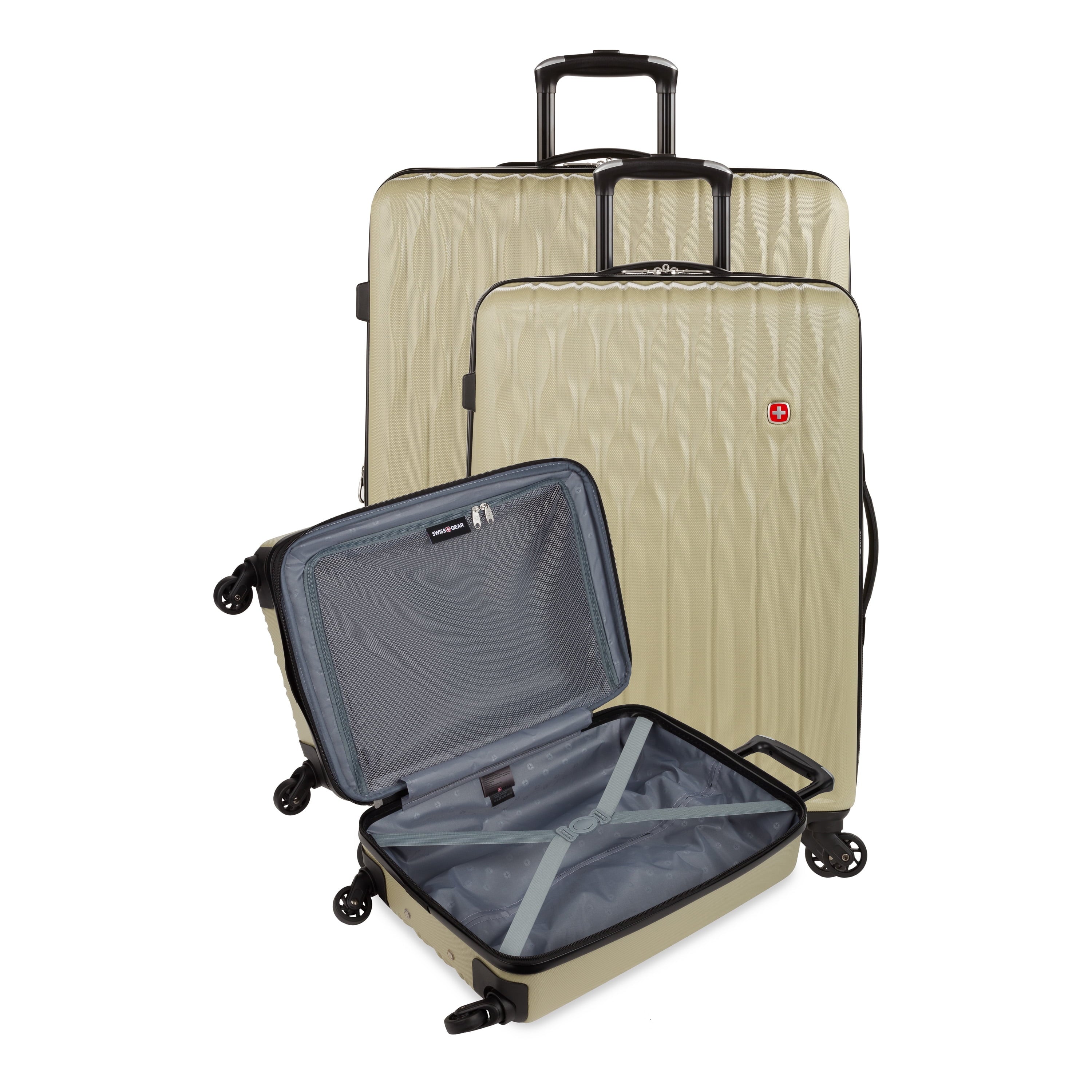 SWISSGEAR Wave Hardside Expandable 3-Piece Luggage Set with Spinner Wheels, Sand