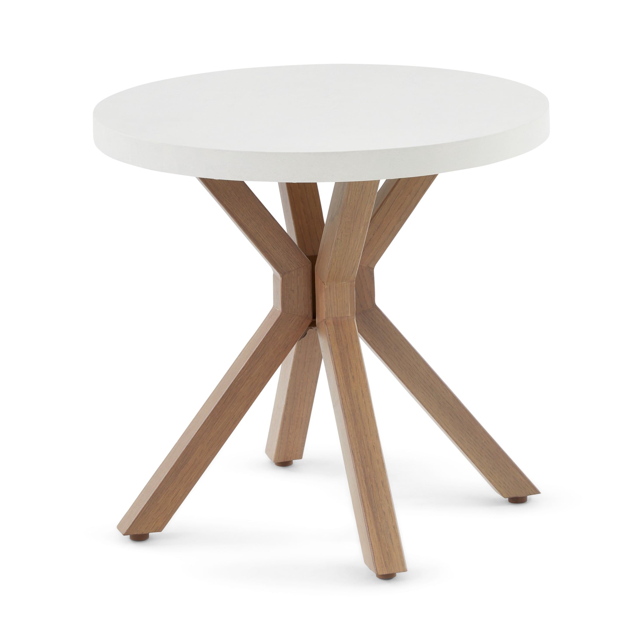 Mainstays Chelsea Outdoor Patio Steel 19inch Side Table with White Top