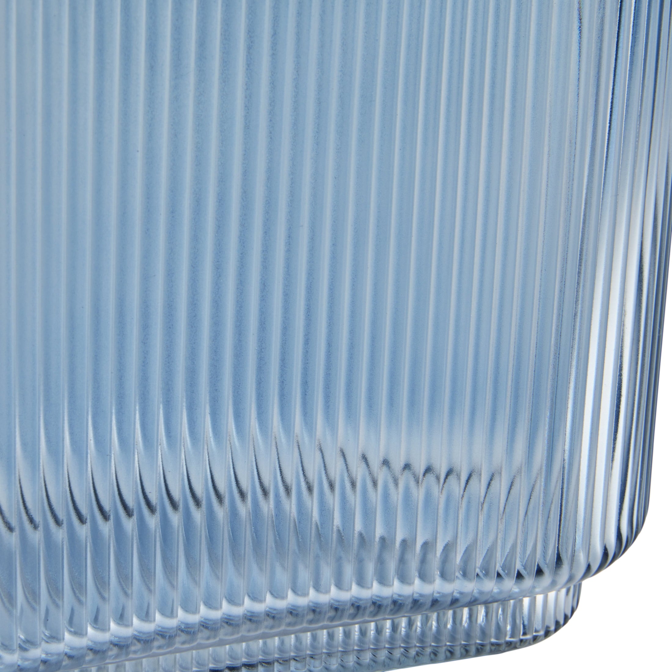 Better Homes & Gardens Ribbed Glass Vase, 7'', Blue