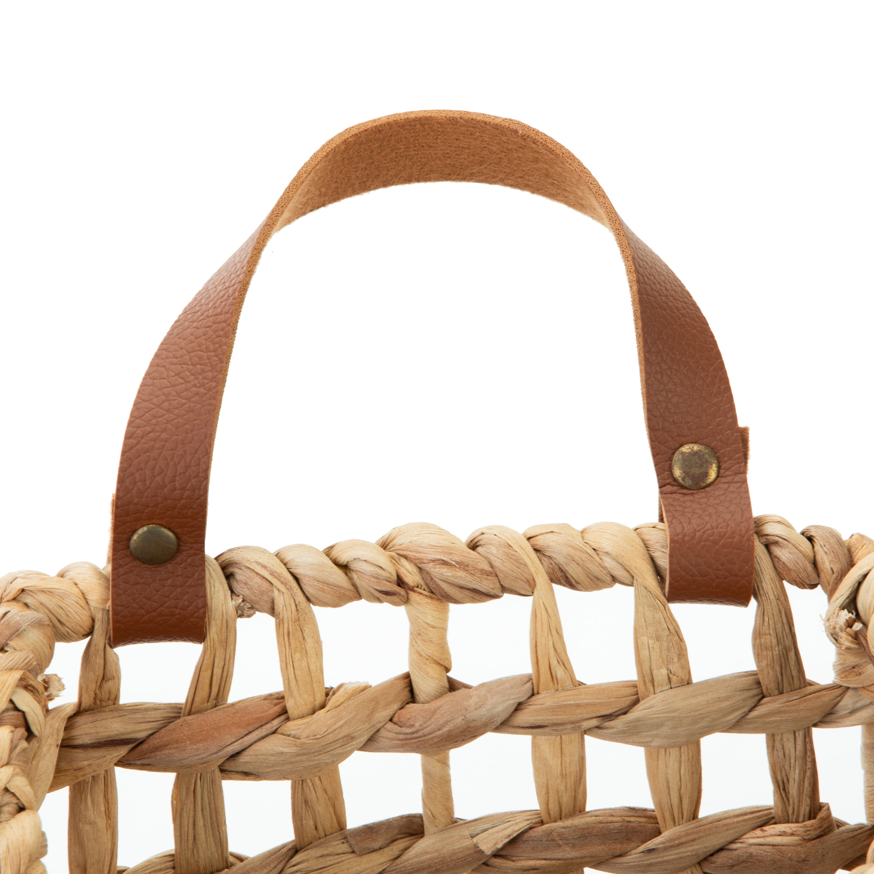Better Homes & Gardens Water Hyacinth Hanging Basket with Faux Leather Strap