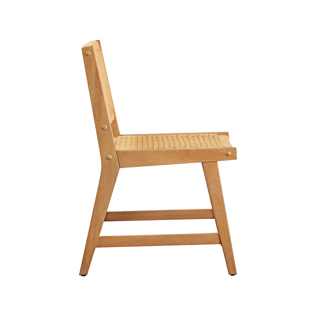 Better Homes & Gardens Vista Woven Coastal Dining Chairs 2 Pack, Light Honey Finish