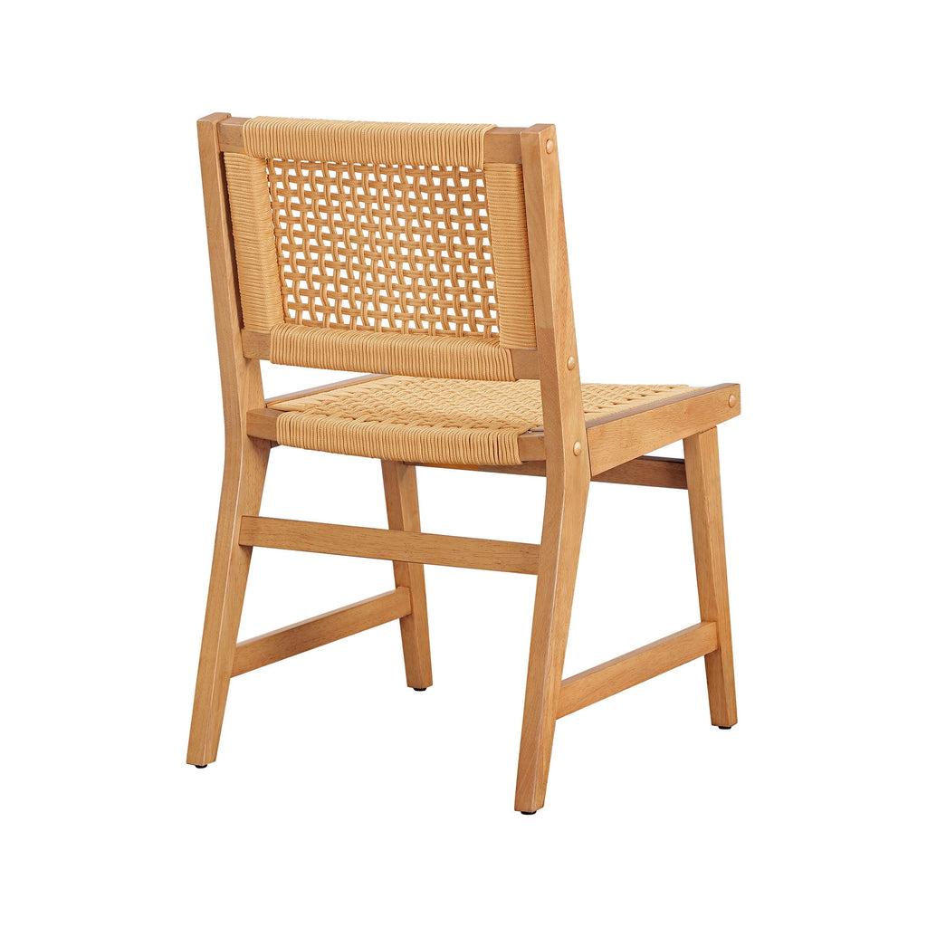 Better Homes & Gardens Vista Woven Coastal Dining Chairs 2 Pack, Light Honey Finish