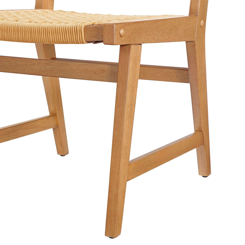 Better Homes & Gardens Vista Woven Coastal Dining Chairs 2 Pack, Light Honey Finish