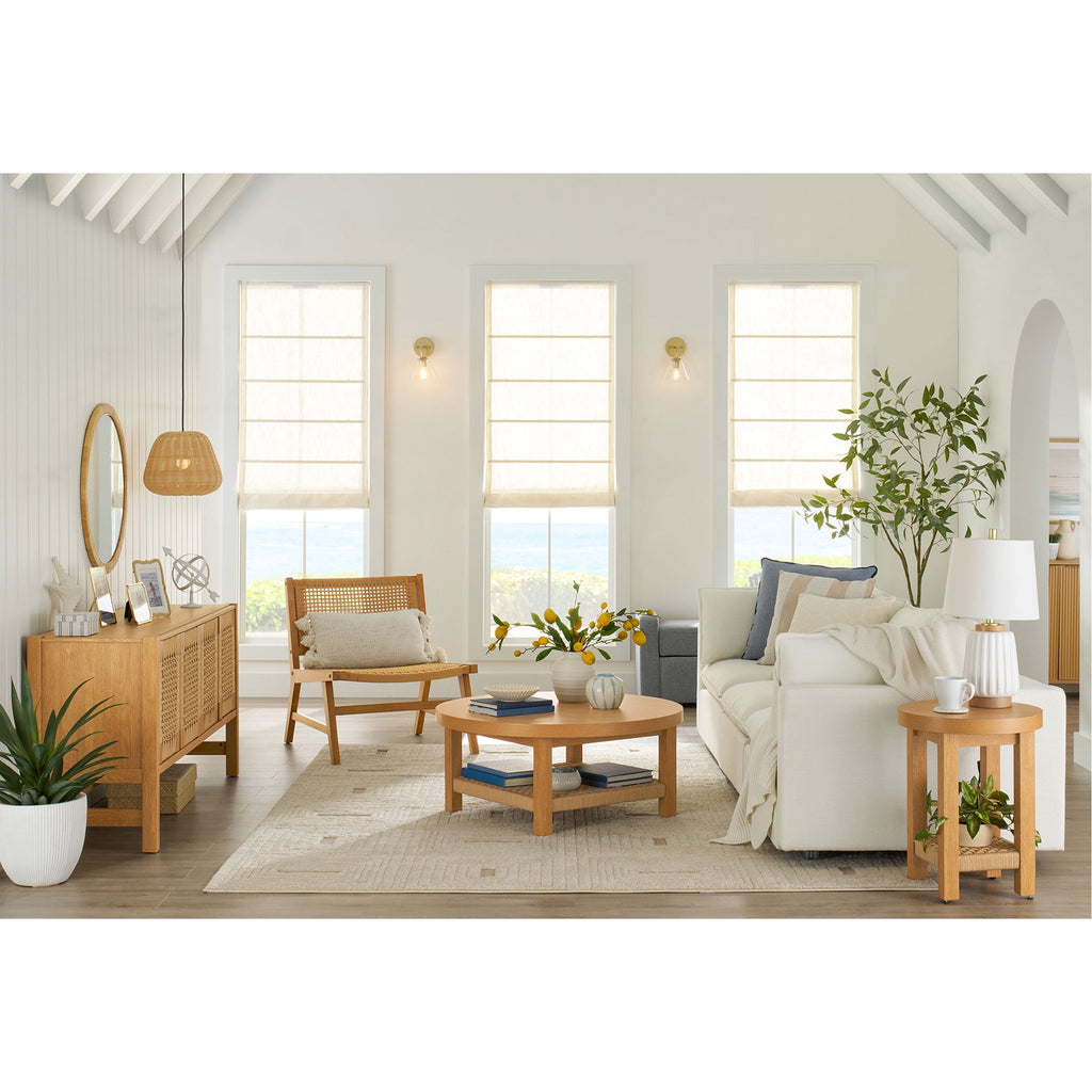 Better Homes & Gardens Vista Woven Coastal Coffee Table, Light Honey