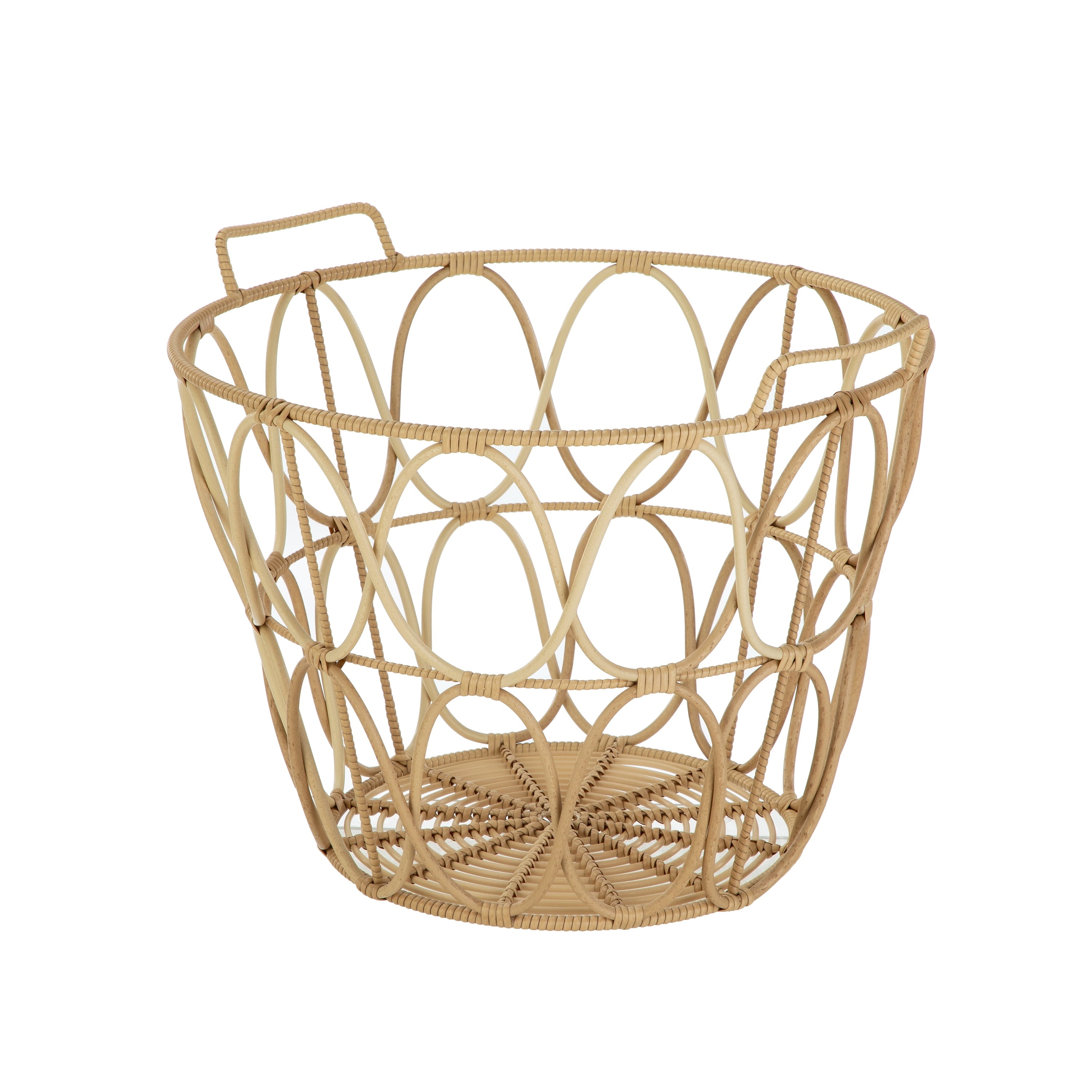 Better Homes & Gardens Extra Large Brown Poly Rattan Storage Baskets with Handles, Set of 2