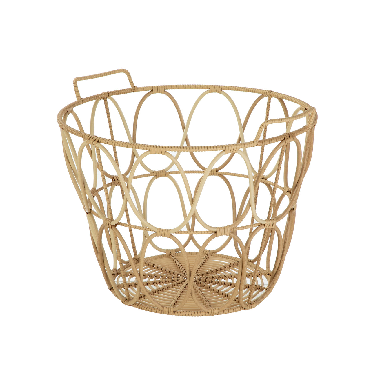 Better Homes & Gardens Extra Large Brown Poly Rattan Storage Baskets with Handles, Set of 2