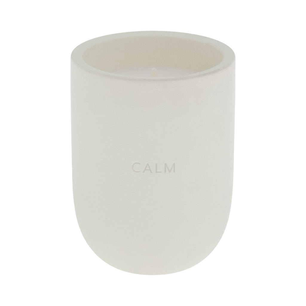Allswell Calm Scented Ceramic Jar Spa Candle 10 oz., Coconut & Citrus & Amber, White