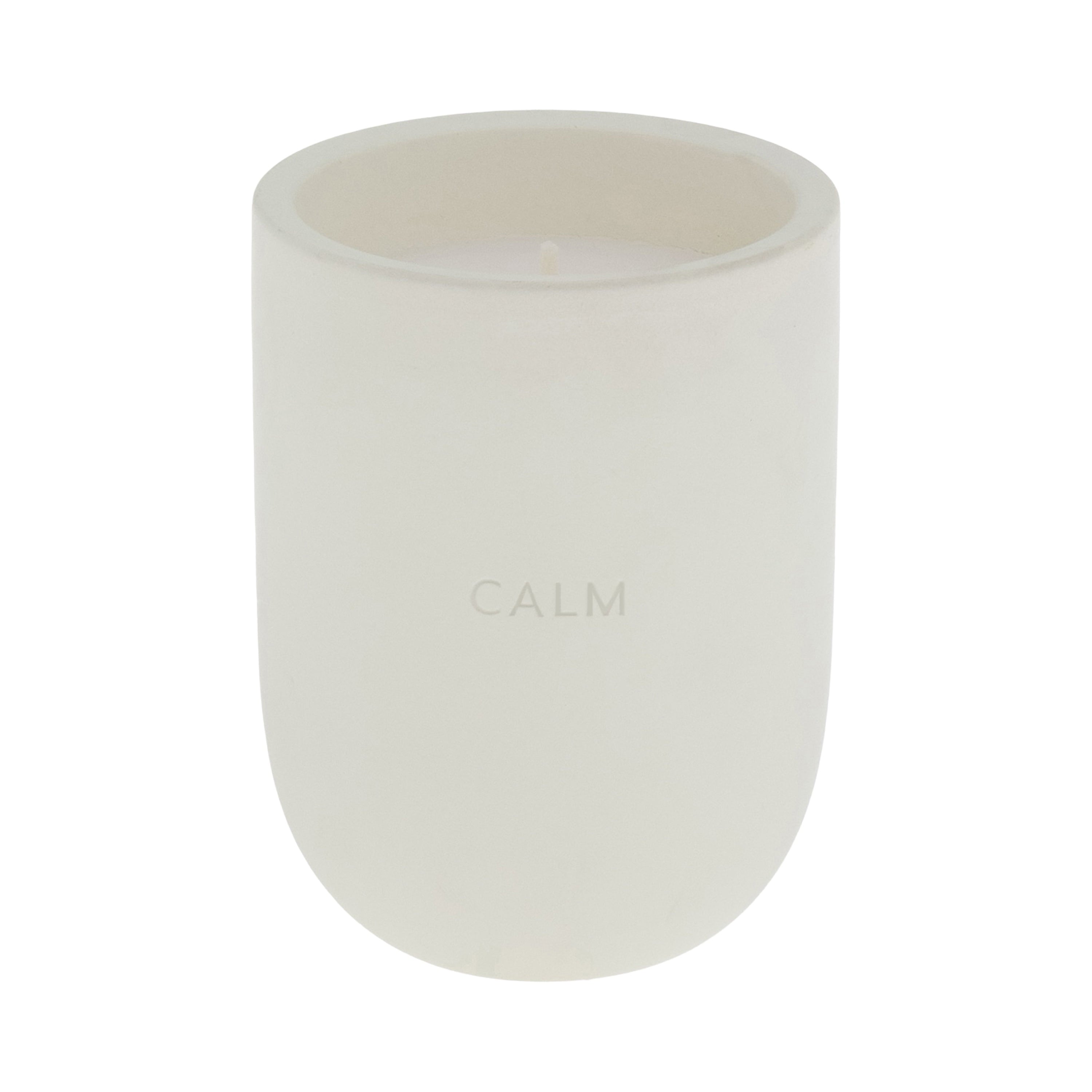 Allswell Calm Scented Ceramic Jar Spa Candle 10 oz., Coconut & Citrus & Amber, White