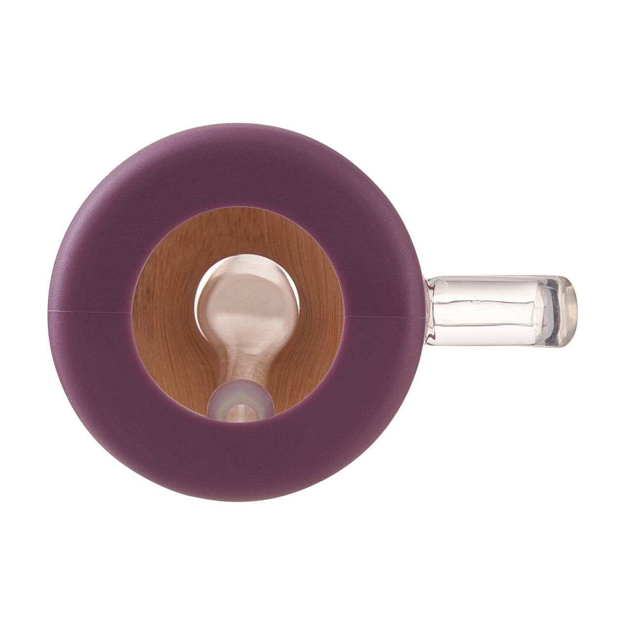 Mainstays Glass 22oz Tumbler with Purple Protective Silicone Sleeve, Bamboo lid, Glass Straw