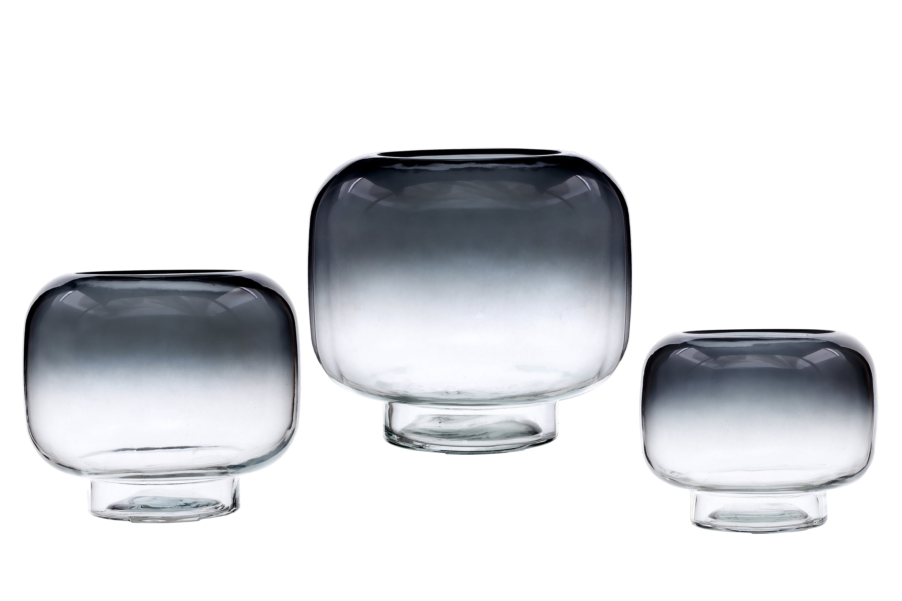 Mainstays 5.2" Smoke Ombre Glass Hurricane Pillar Candle Holder Small