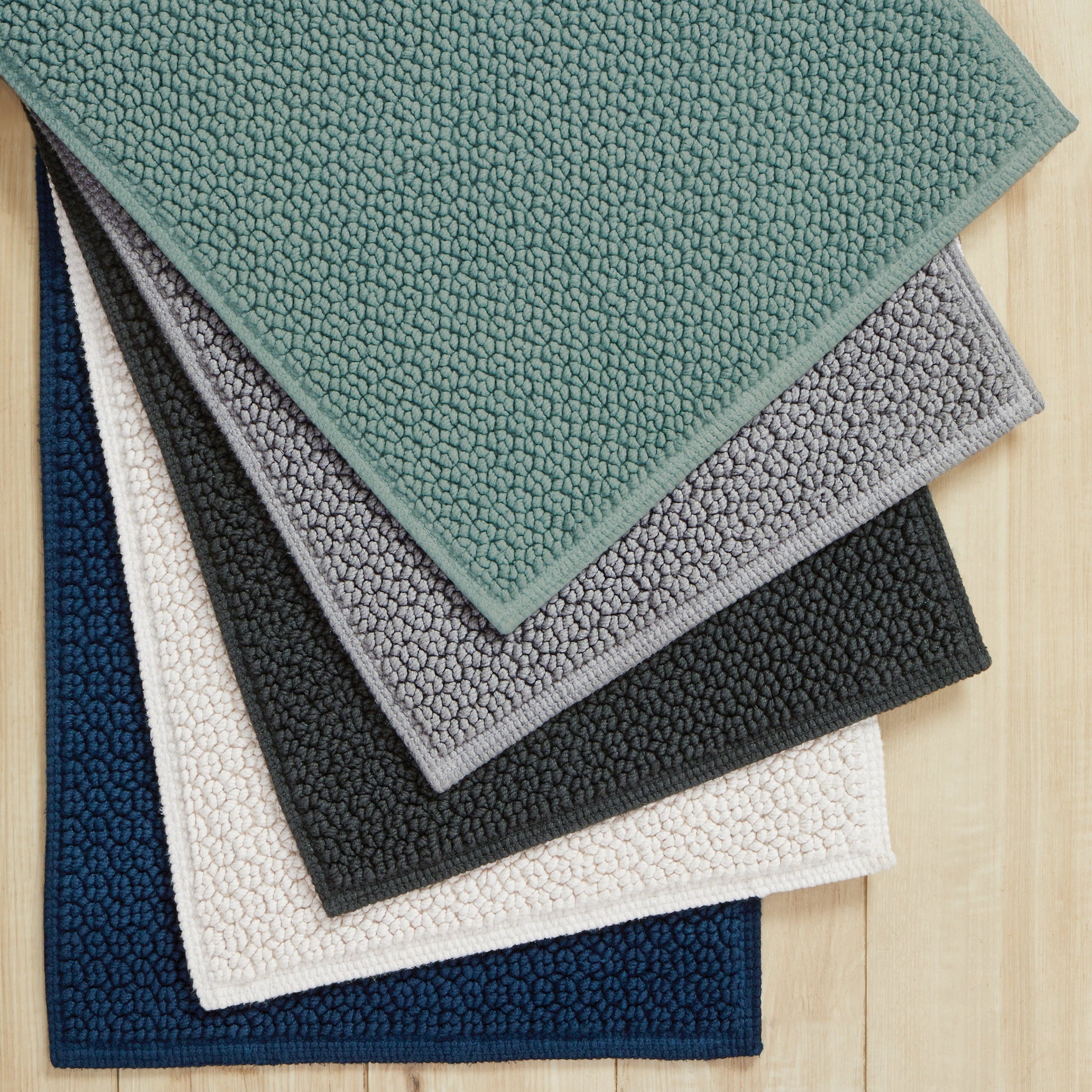 Better Homes & Gardens Signature Soft Cotton Looped Bath Mat, Green River, 20" x 34"