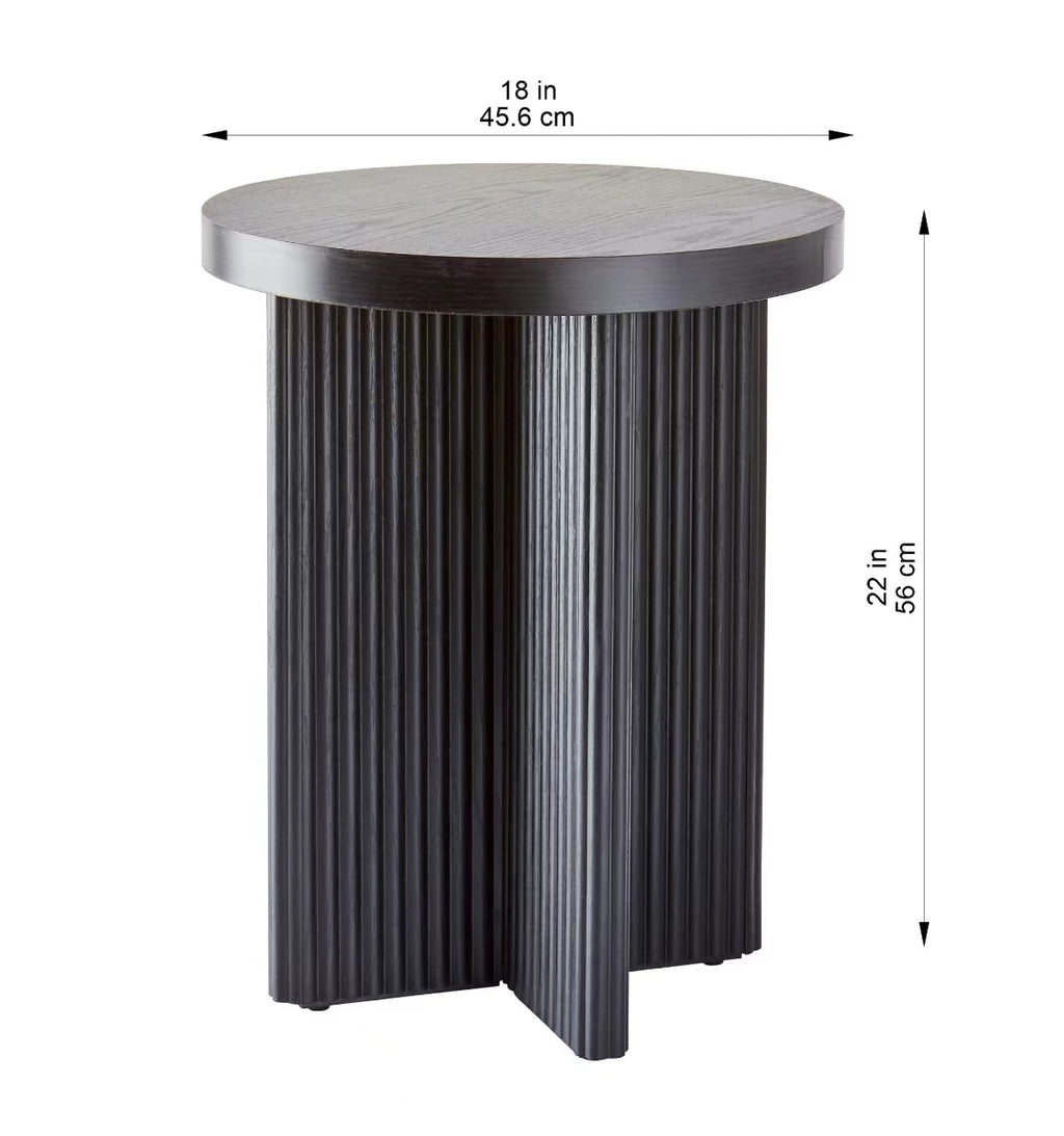 Better Homes & Gardens Lillian Fluted End Table, Black