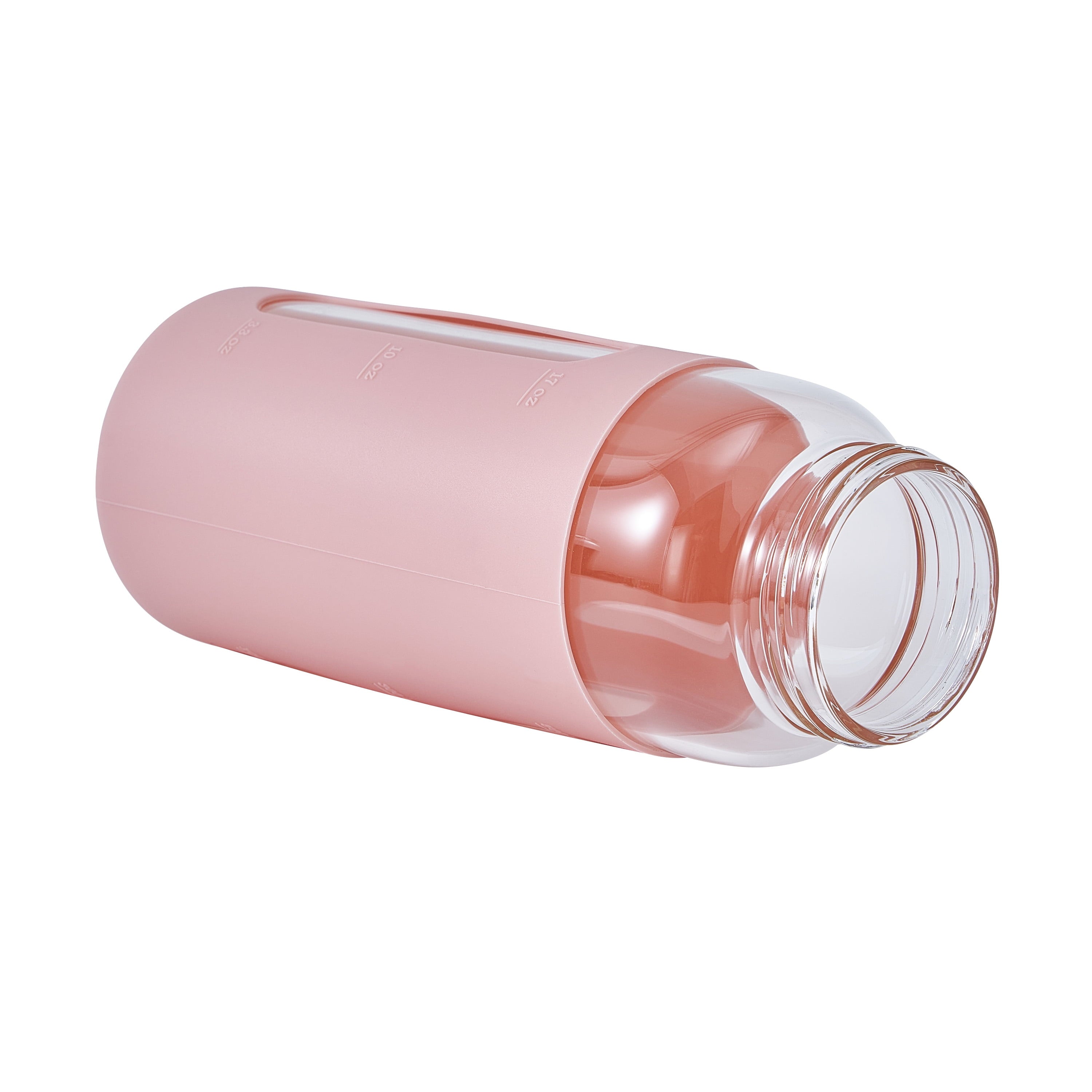Mainstays Glass 25 oz  Water Bottle with Pink Protective Silicone Sleeve