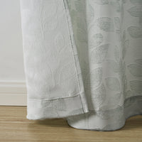 Mainstays Jacquard Leaf Light Filtering Curtain Panel Pair, Set of 2, Soft Sea, 38