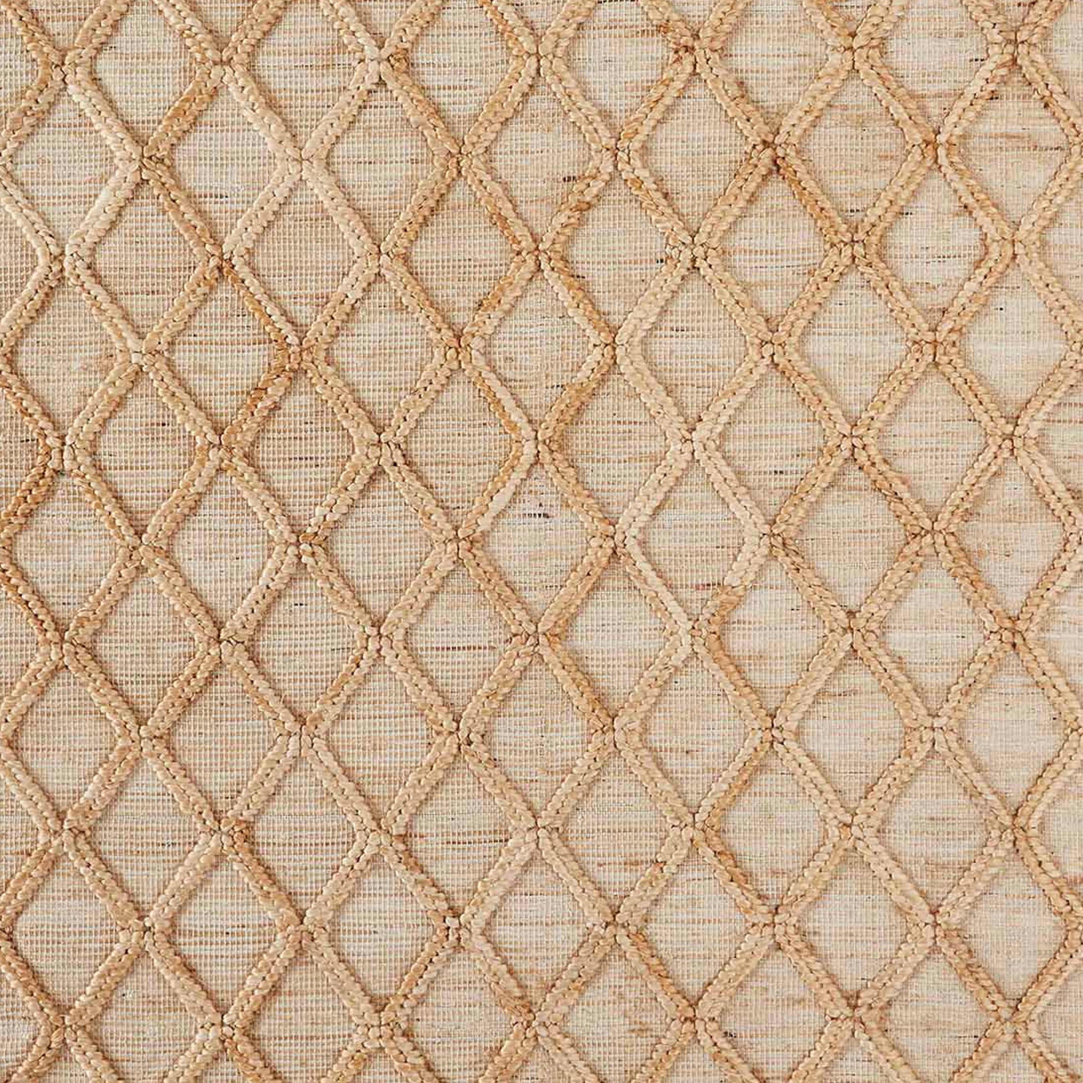 Beautiful Natural Jute Trellis Diamond Indoor Area Rug by Drew Barrymore, 8' x 10'