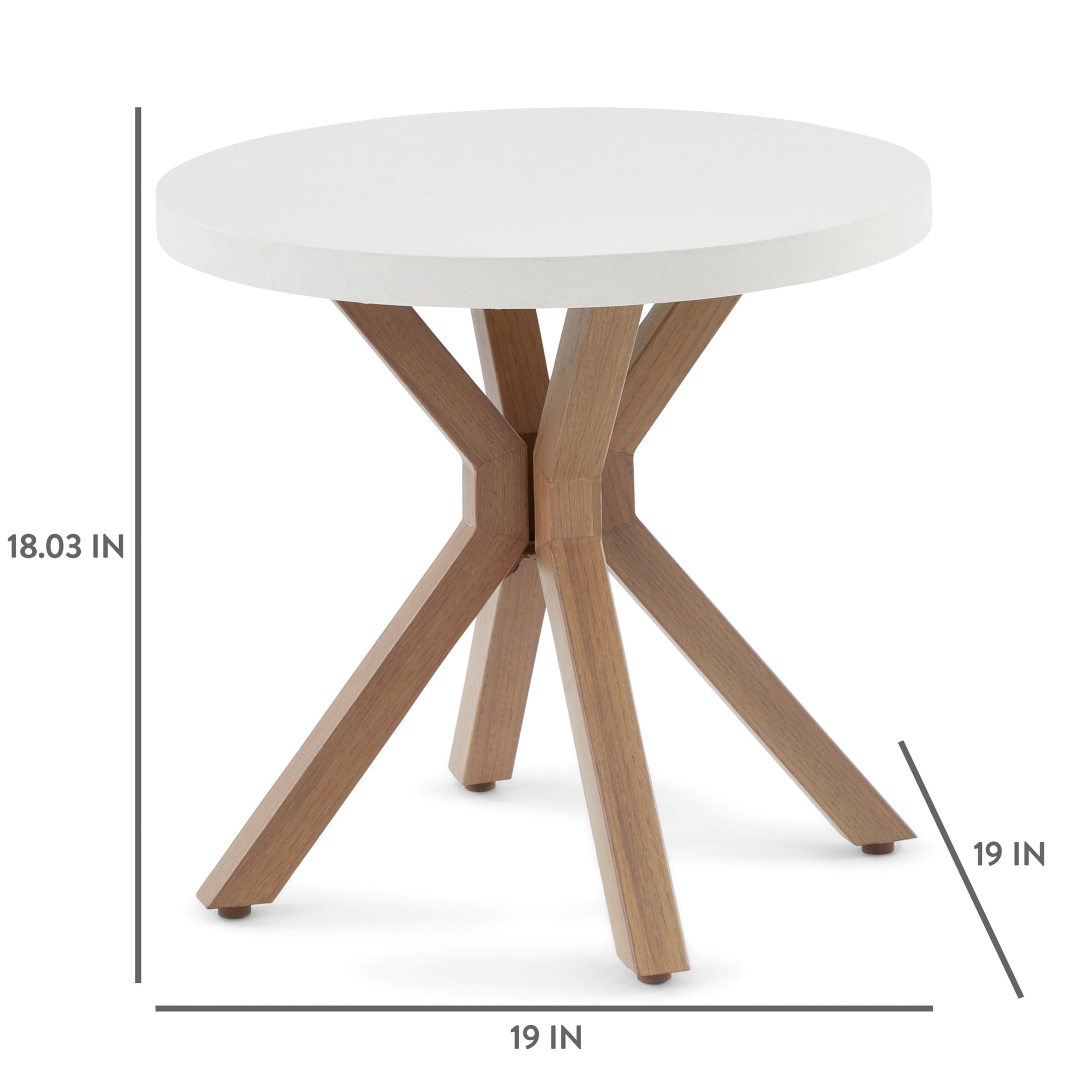 Mainstays Chelsea Outdoor Patio Steel 19inch Side Table with White Top