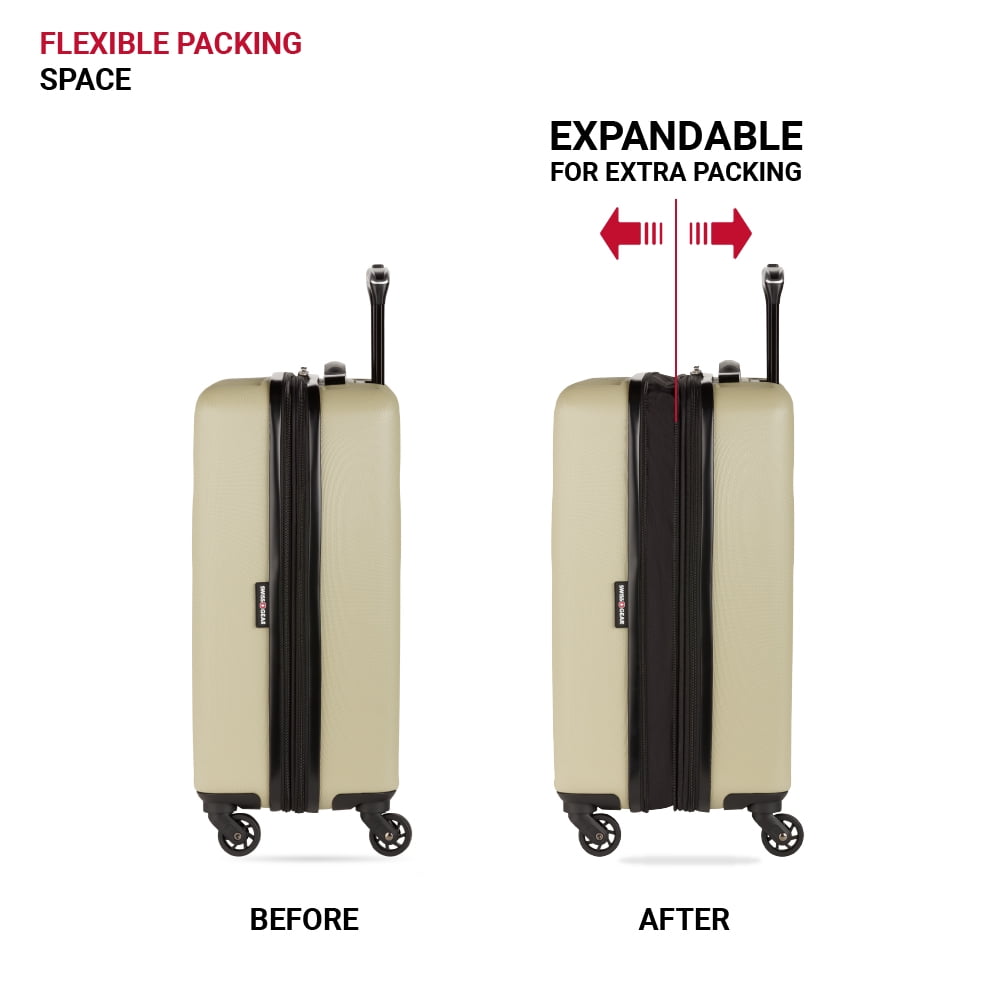 SWISSGEAR Wave Hardside Expandable 3-Piece Luggage Set with Spinner Wheels, Sand