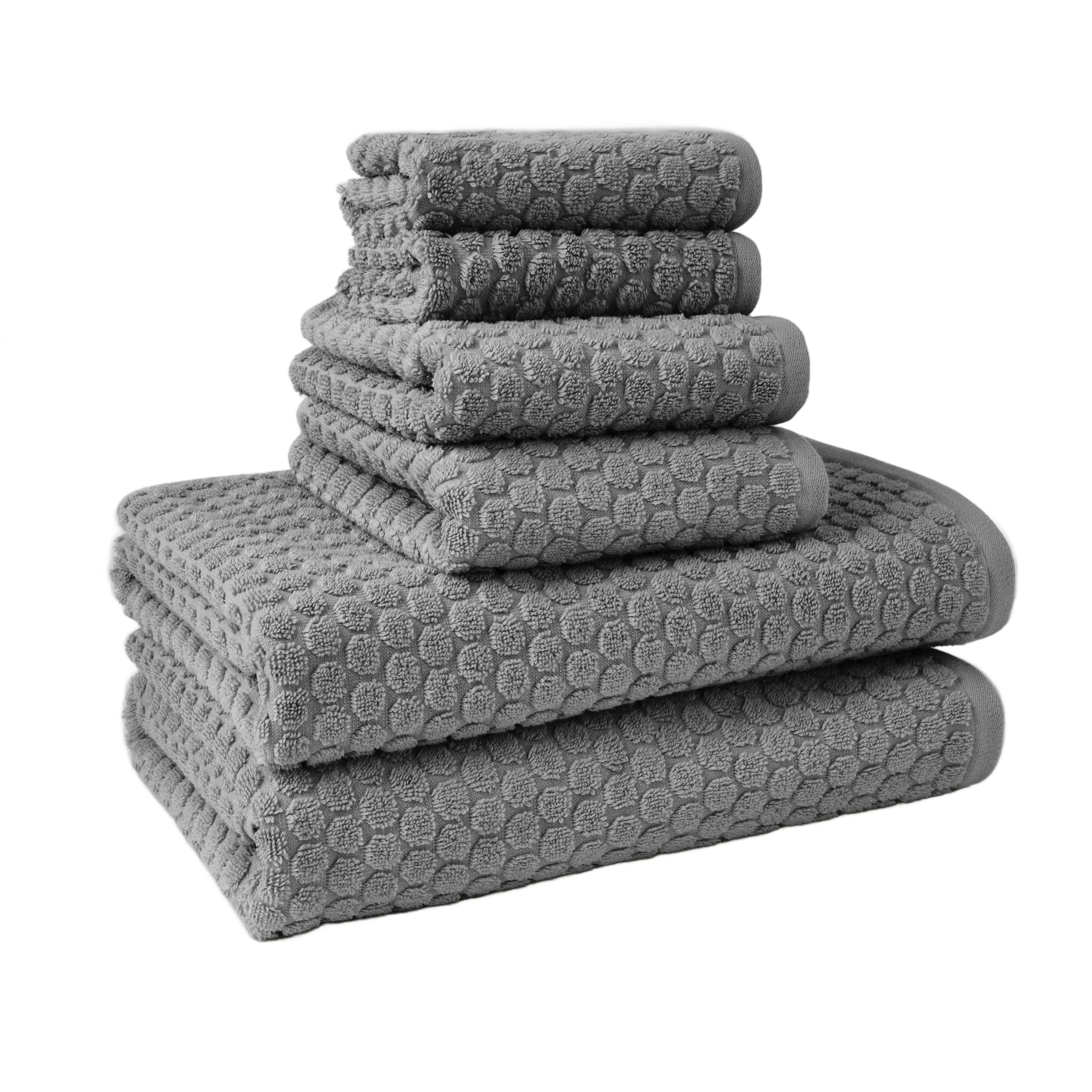 Beautiful by Drew Barrymore 6-Piece Dot Bath Towel Set, Soft 100% Cotton, Sage Green