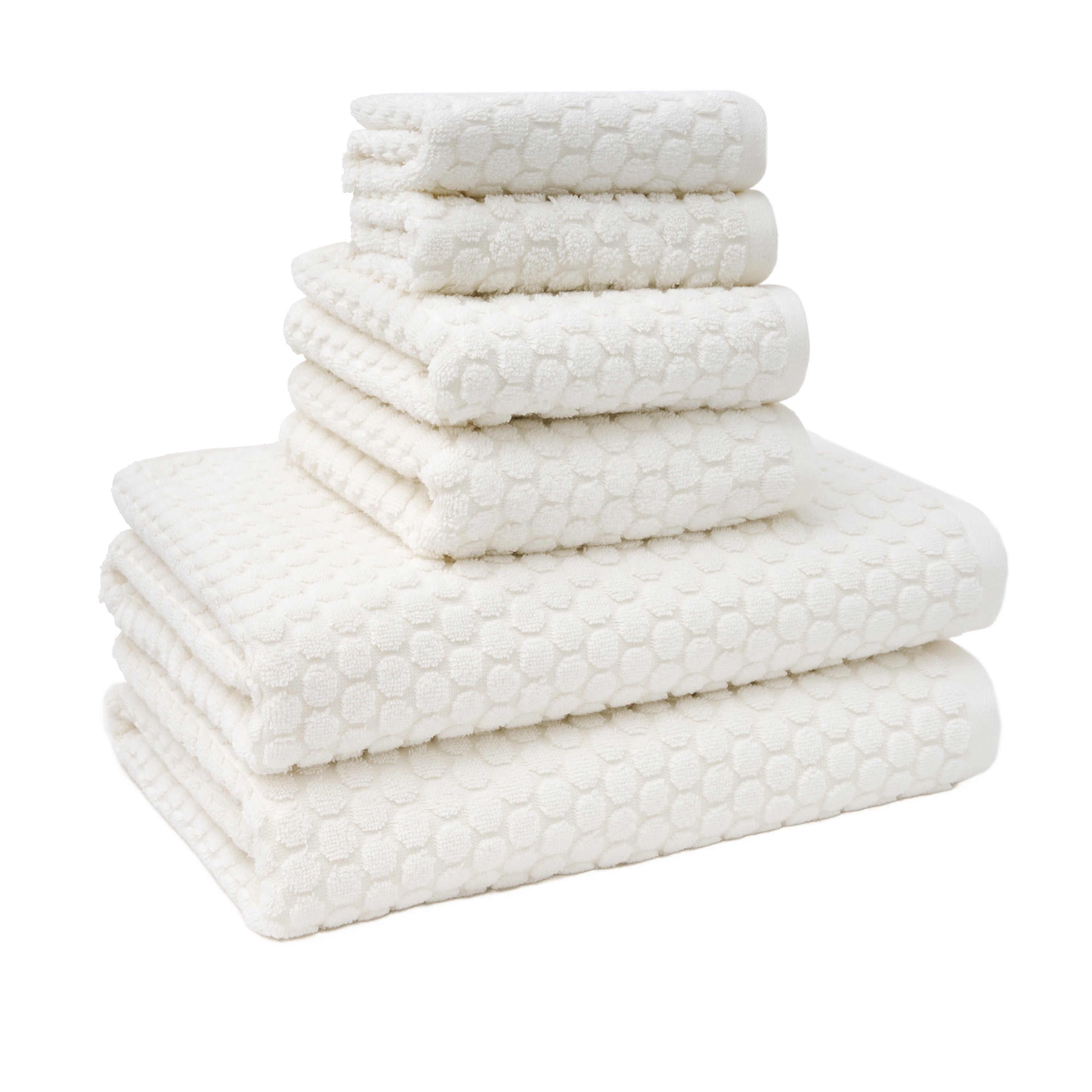 Beautiful by Drew Barrymore 6-Piece Dot Bath Towel Set, Soft 100% Cotton, Sage Green