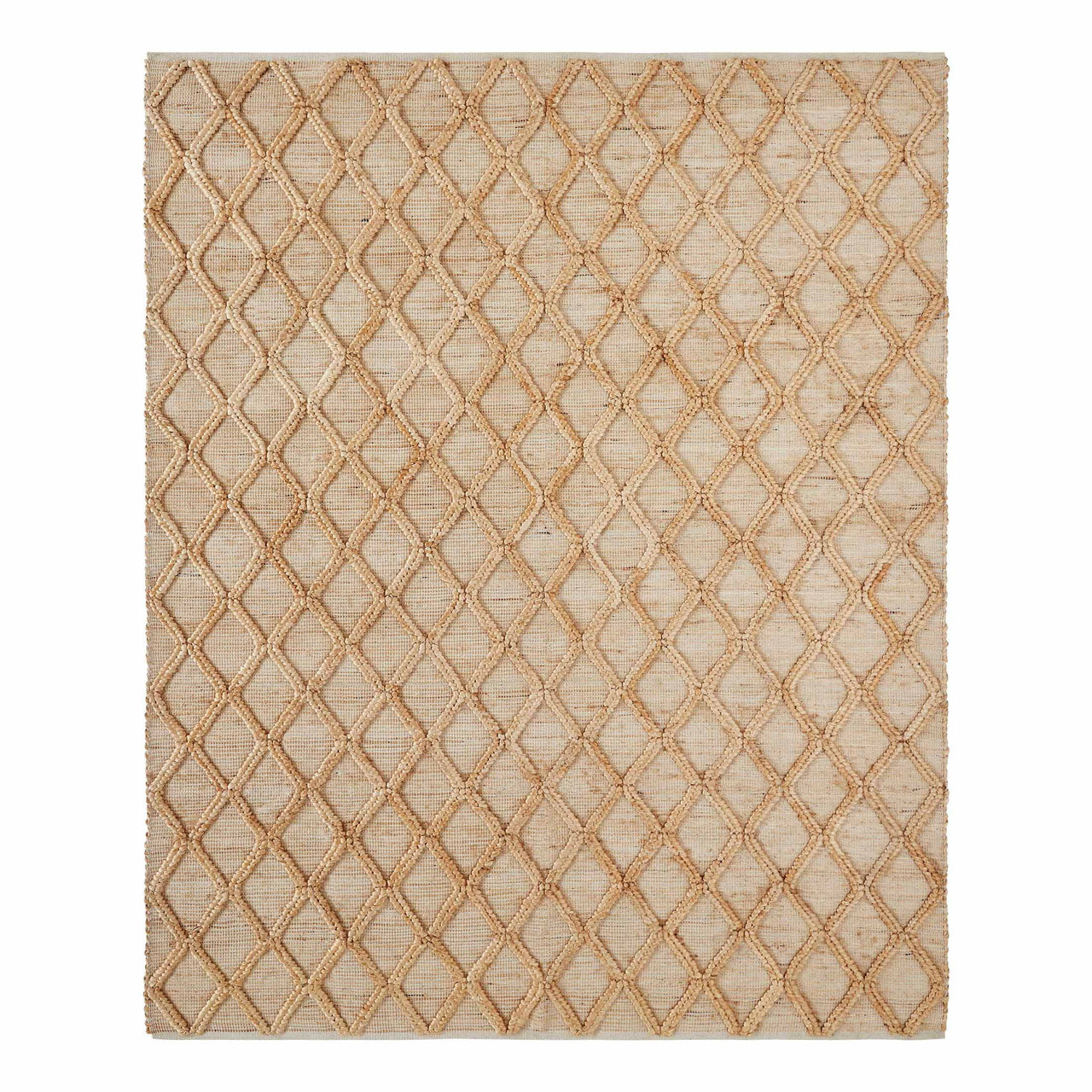 Beautiful Natural Jute Trellis Diamond Indoor Area Rug by Drew Barrymore, 8' x 10'