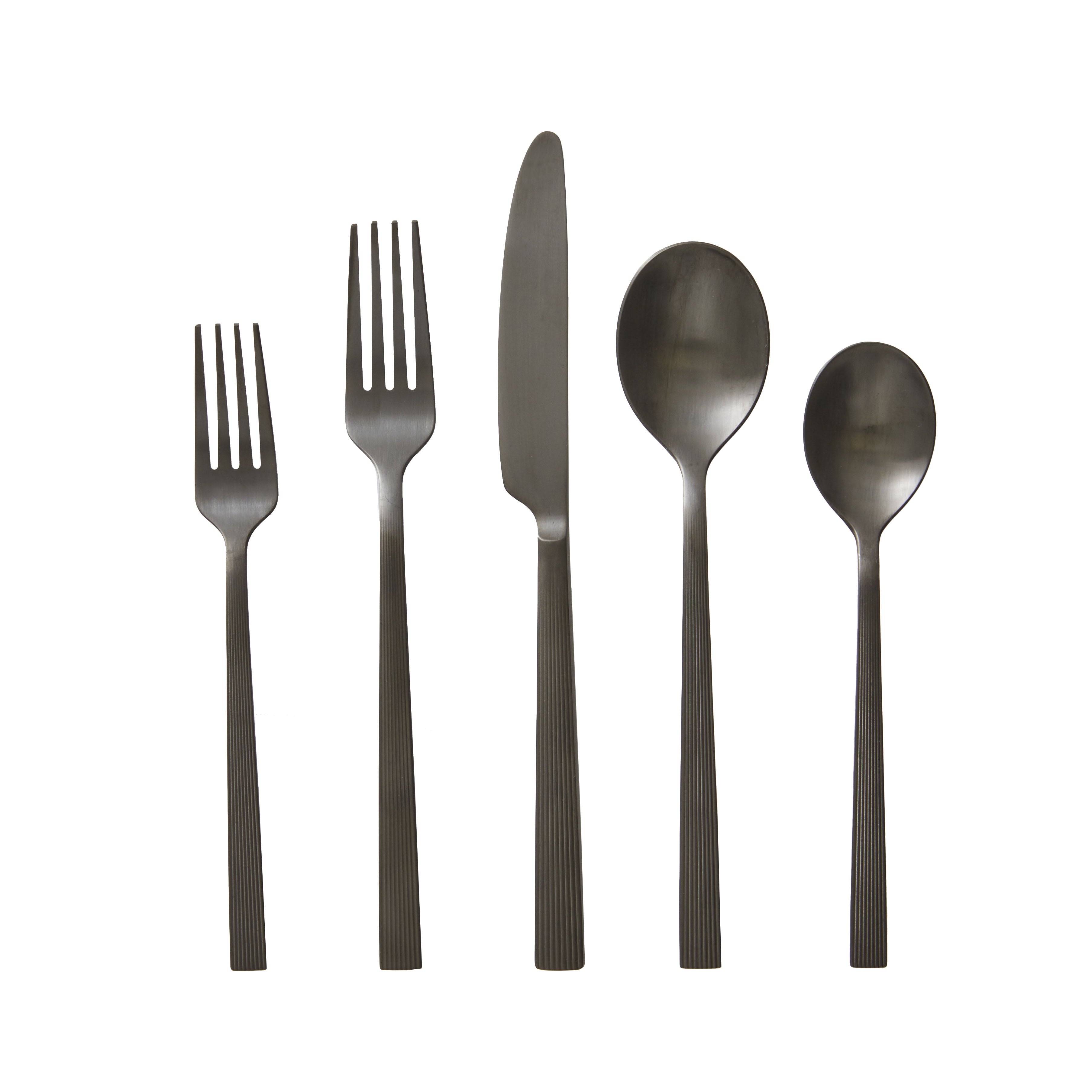 Better Homes & Gardens 20-Piece Black Stainless Steel Flatware Set (Service for 4)