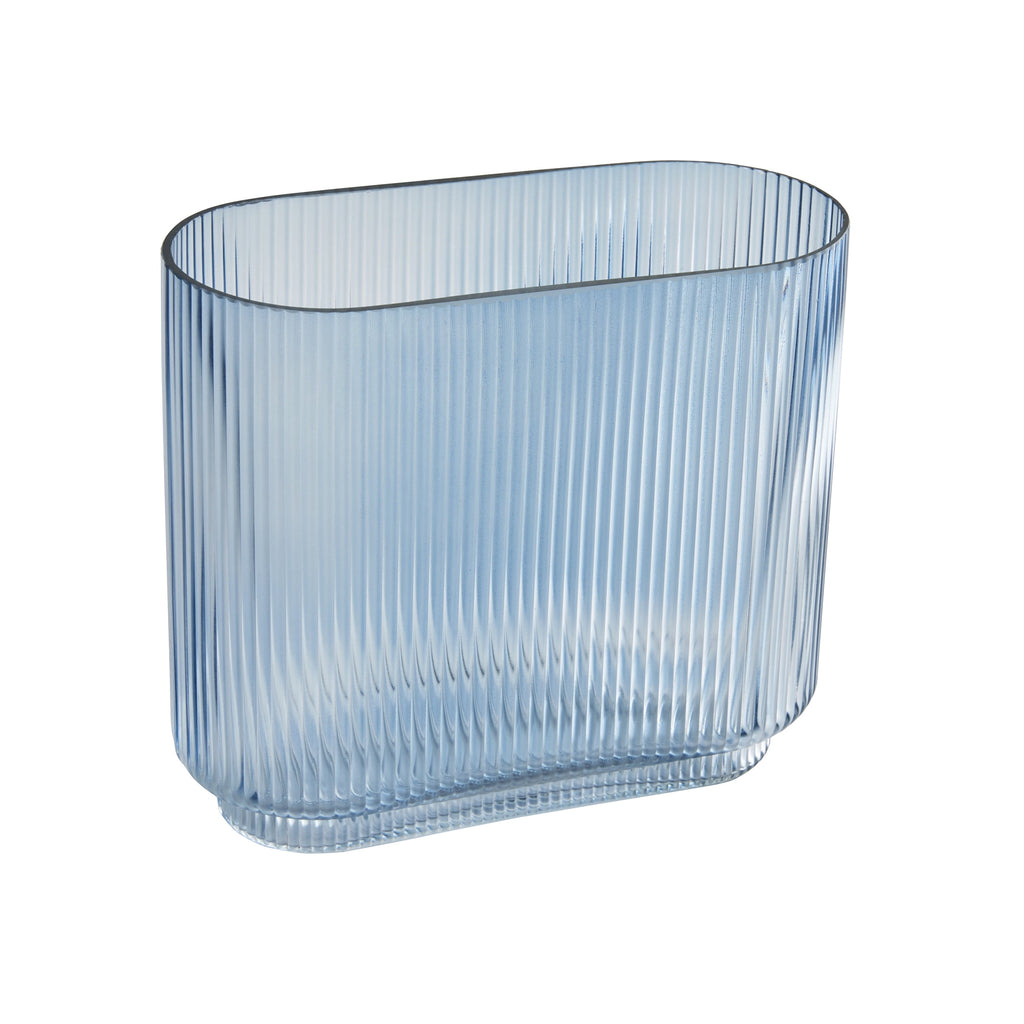 Better Homes & Gardens Ribbed Glass Vase, 7'', Blue