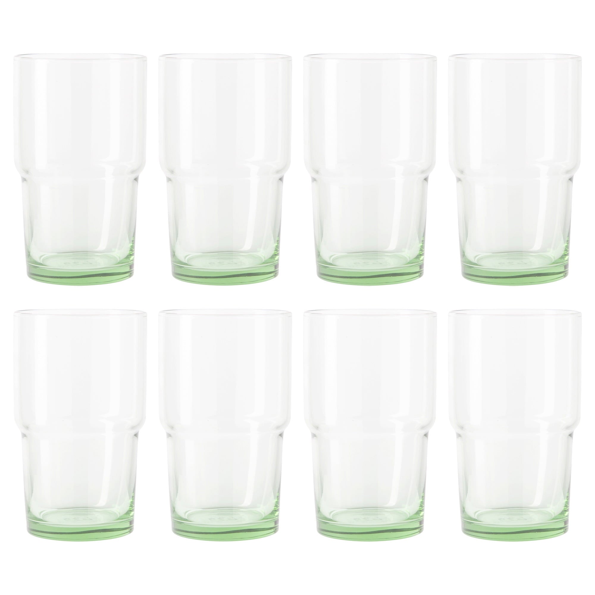 Better Homes & Gardens Clear Green Glass, Glassware, 8 Pack, 15 oz