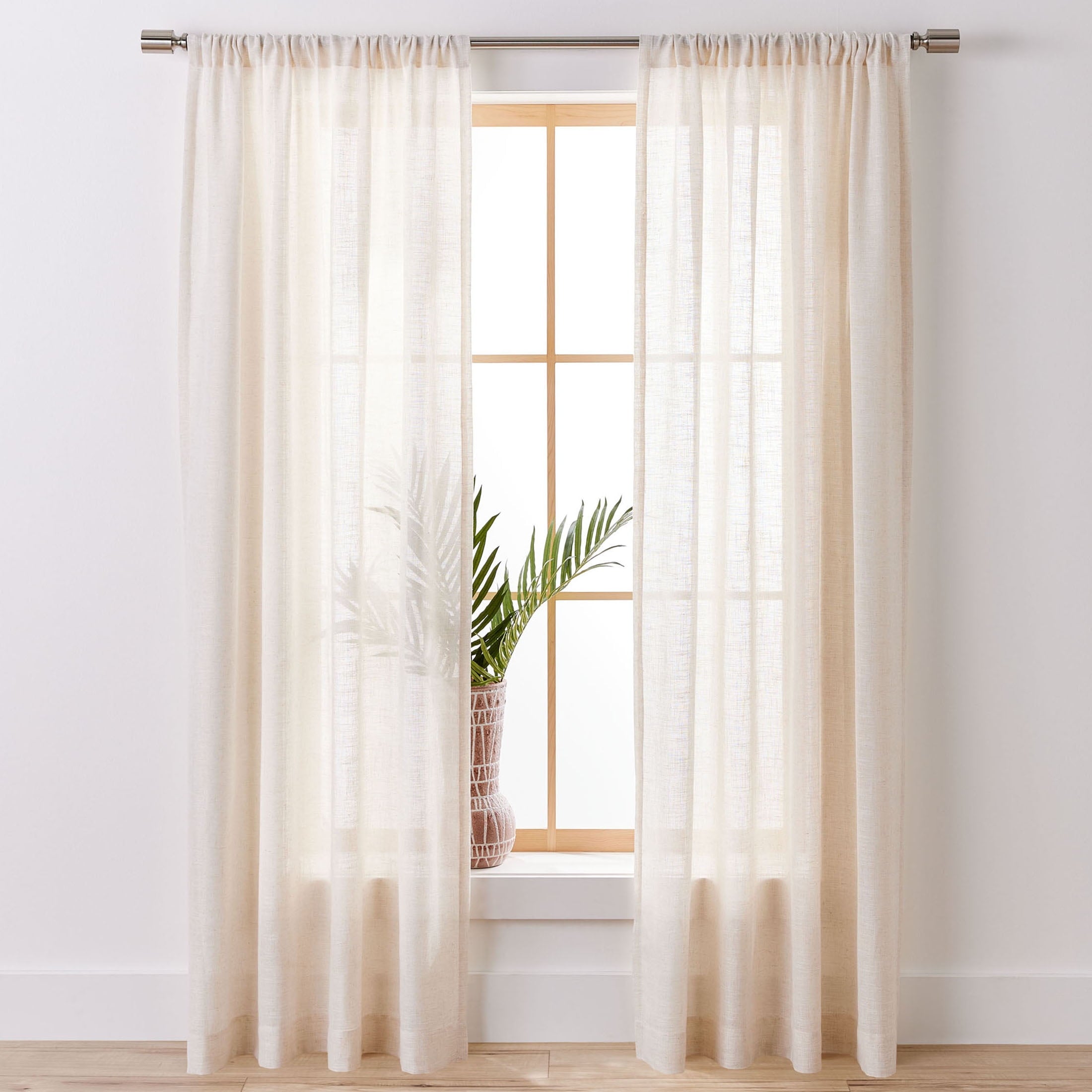 Better Homes & Gardens 100% Blackout Linen Blend Single Curtain, 50x84, Dark Cilantro