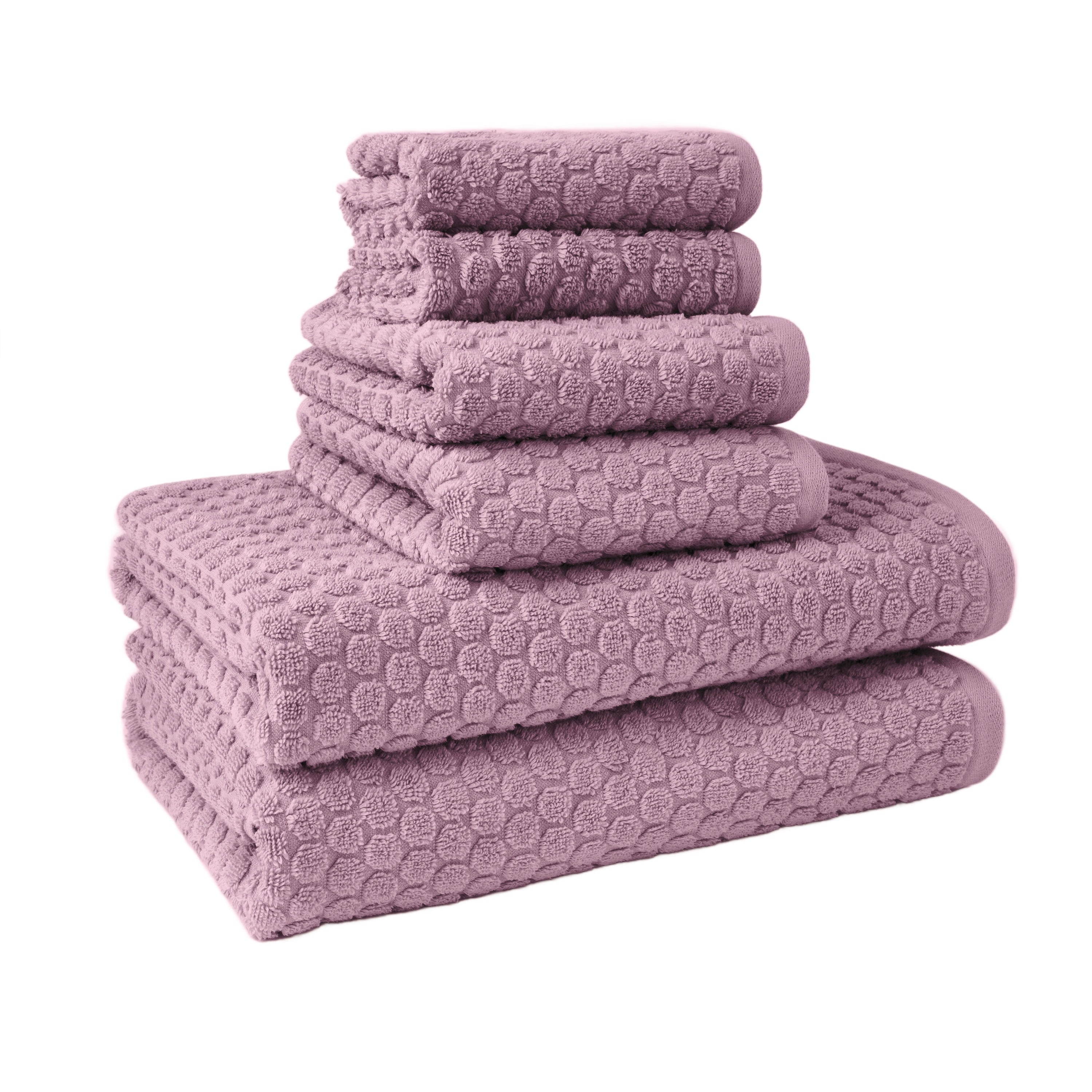Beautiful by Drew Barrymore 6-Piece Dot Bath Towel Set, Soft 100% Cotton, Sage Green
