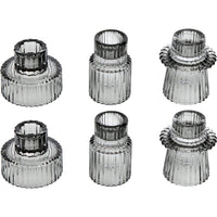 HofferRuffer Set of 3 Taper Glass Candle Holders, Tealight Candlestick Holders for Table Centerpieces, Festival, Wedding Decor and Dinner Party (Yellow)