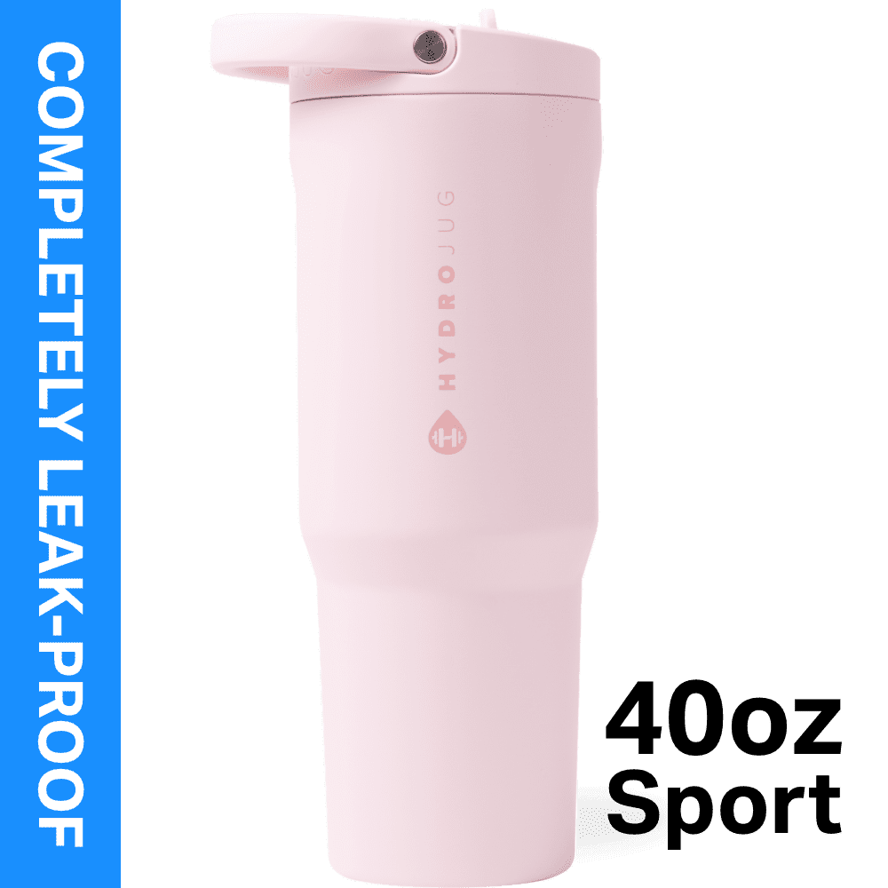 HydroJug Sport 40 oz Stainless Steel Water Bottle with Flip Straw, Insulated Leak-Proof Tumbler for Gym & Outdoor - Sage