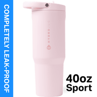 HydroJug Sport 40 oz Stainless Steel Water Bottle with Flip Straw, Insulated Leak-Proof Tumbler for Gym & Outdoor - Sage