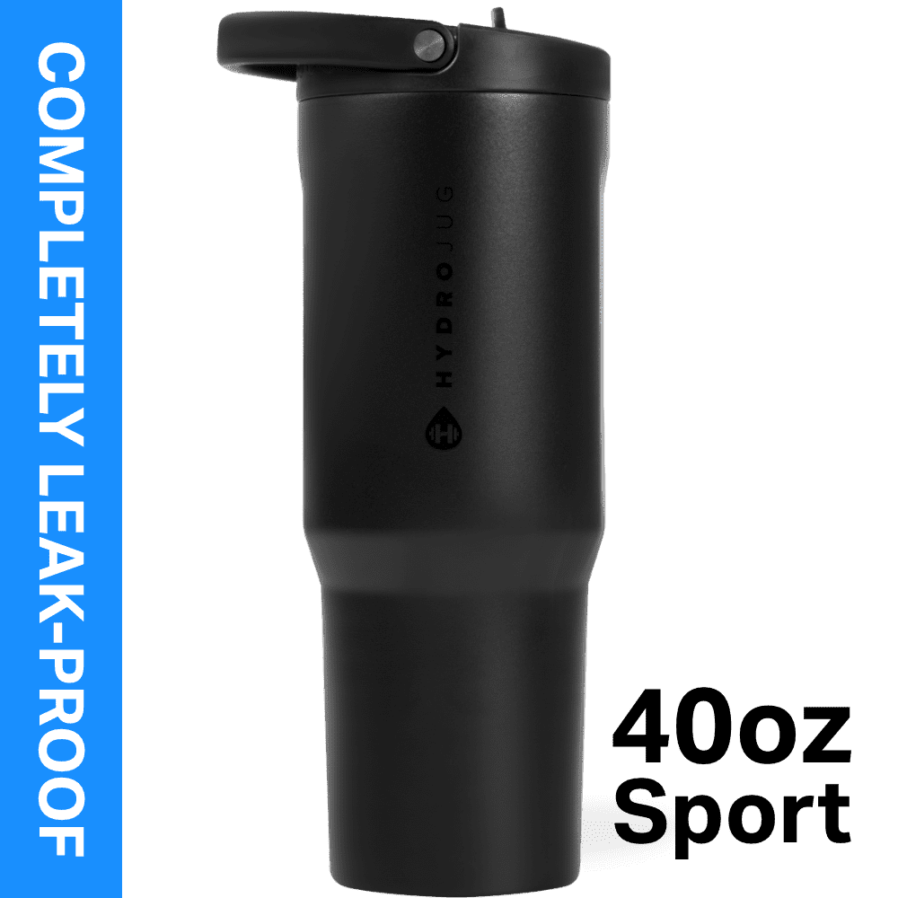 HydroJug Sport 40 oz Stainless Steel Water Bottle with Flip Straw, Insulated Leak-Proof Tumbler for Gym & Outdoor - Sage