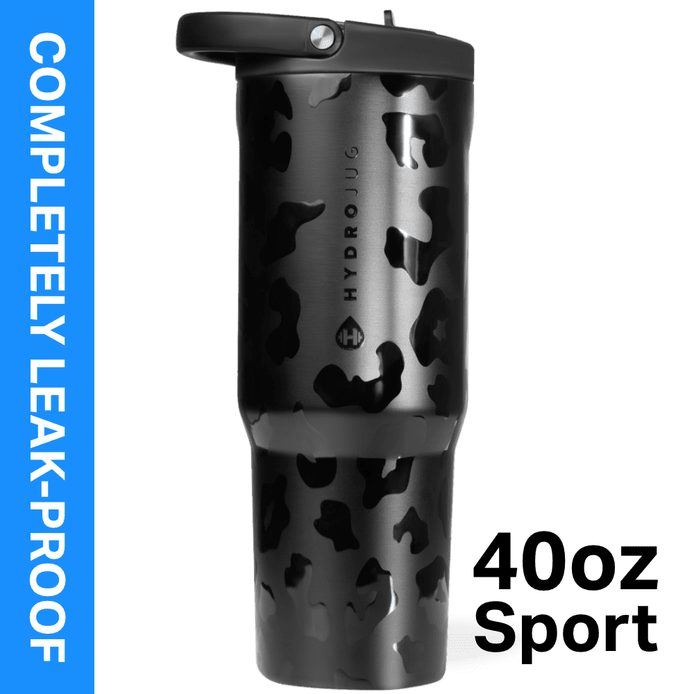 HydroJug Sport 40 oz Stainless Steel Water Bottle with Flip Straw, Insulated Leak-Proof Tumbler for Gym & Outdoor - Sage