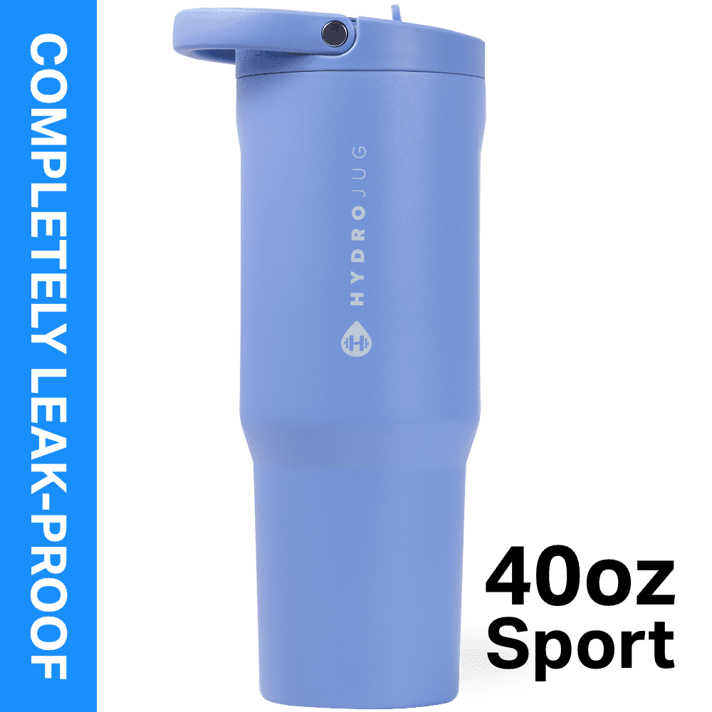 HydroJug Sport 40 oz Stainless Steel Water Bottle with Flip Straw, Insulated Leak-Proof Tumbler for Gym & Outdoor - Sage