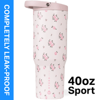 HydroJug Sport 40 oz Stainless Steel Water Bottle with Flip Straw, Insulated Leak-Proof Tumbler for Gym & Outdoor - Sage