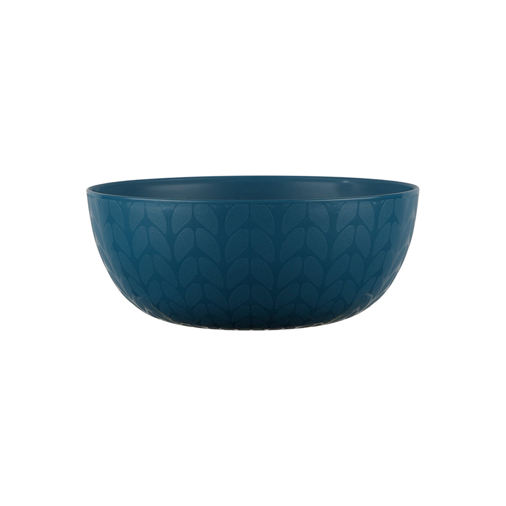 Mainstays - Navy Round Plastic Cereal Bowl, Interwoven Braided Etched, 38-Ounce