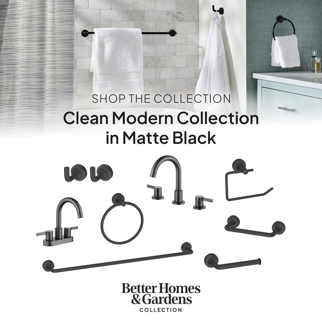 Better Homes & Gardens Clean Modern 4" Centerset Bathroom Faucet in Matte Black