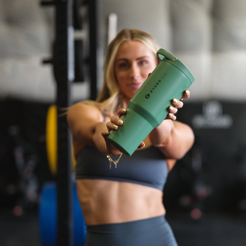 HydroJug Sport 40 oz Stainless Steel Water Bottle with Flip Straw, Insulated Leak-Proof Tumbler for Gym & Outdoor - Sage