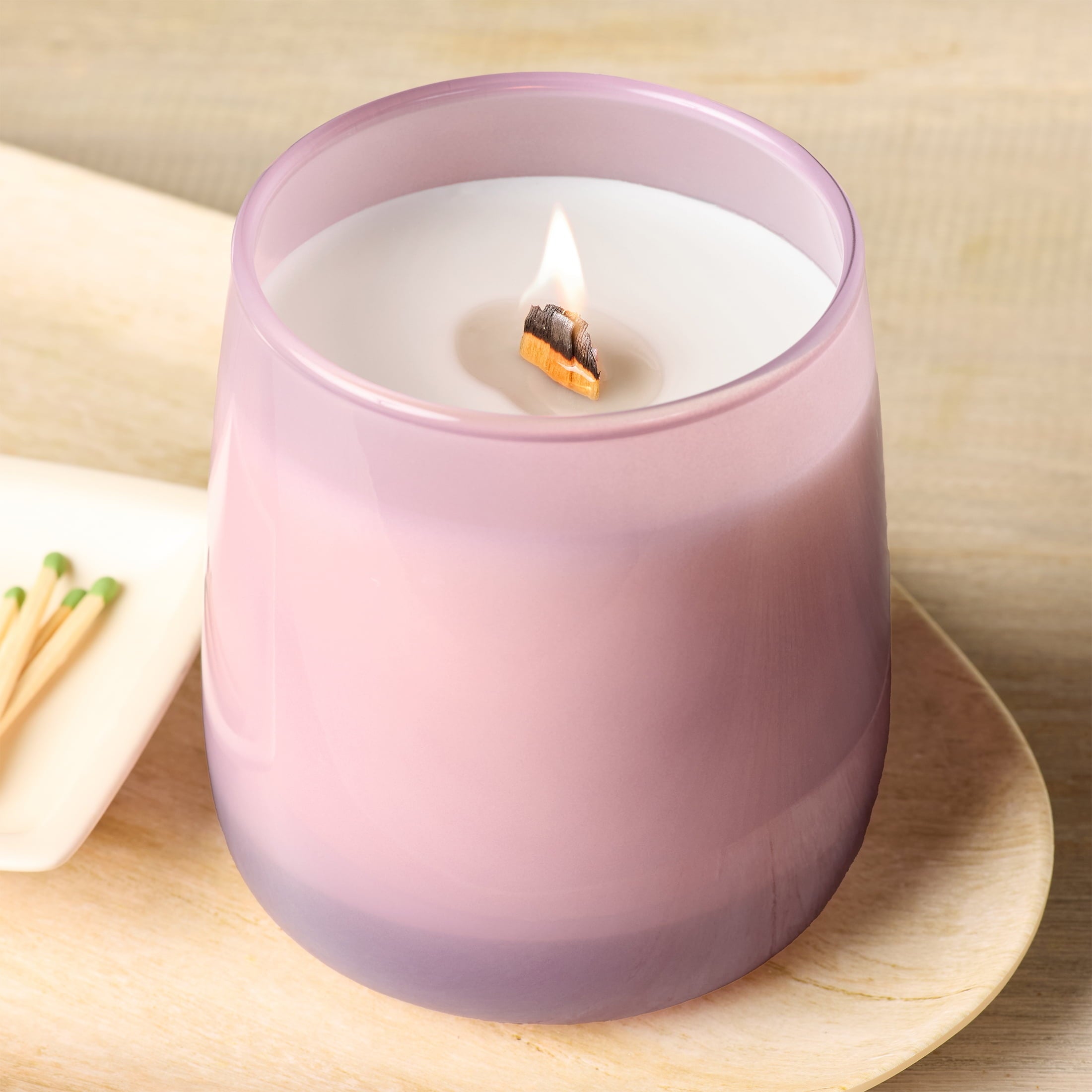 Better Homes & Gardens Intense Tobaccos Leaf and Amber Scented Wooden 1-Wick Colored Taper Jar Candle 14.5oz