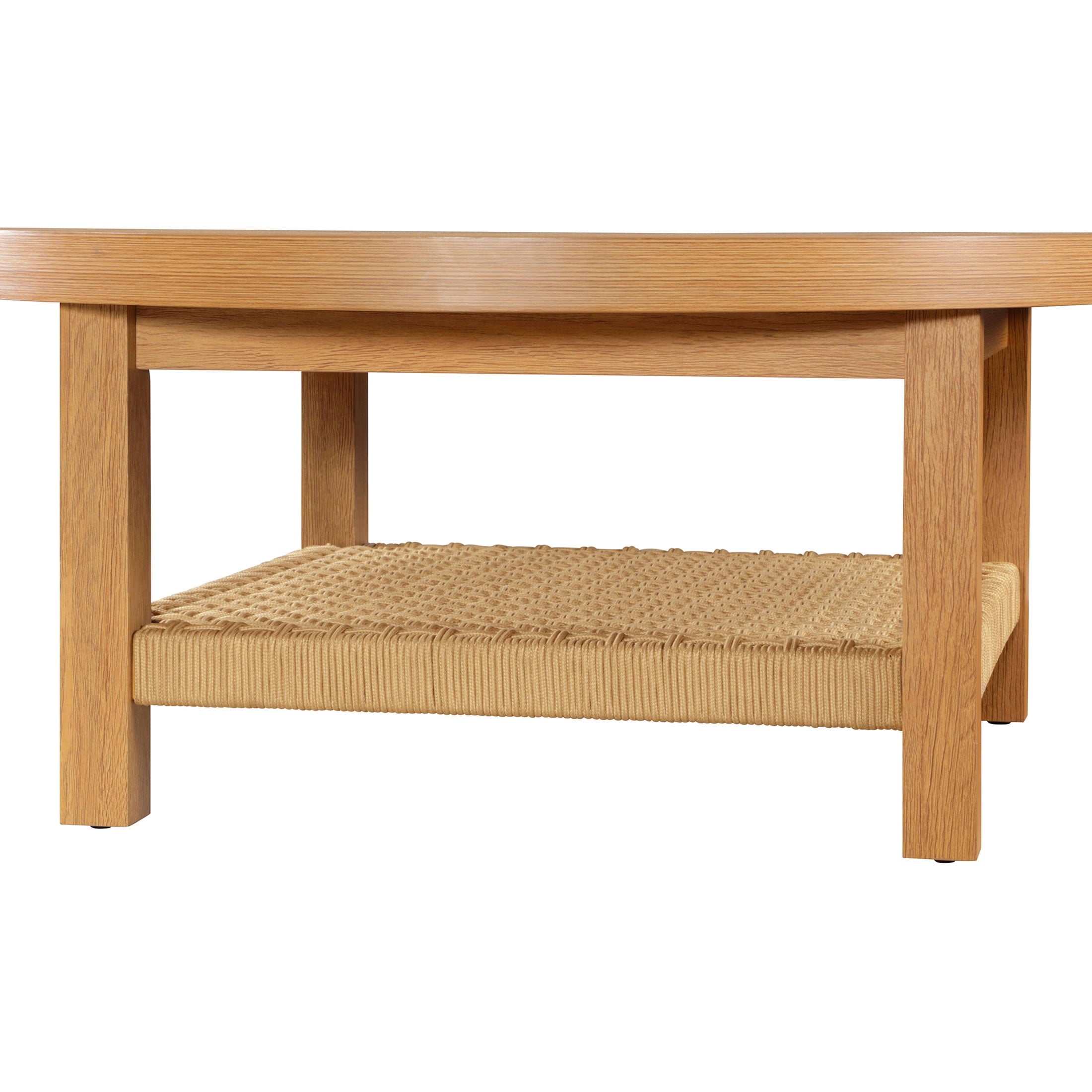 Better Homes & Gardens Vista Woven Coastal Coffee Table, Light Honey